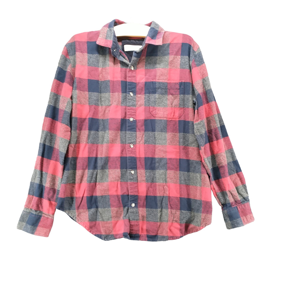 Tallwoods Bruno Milano Men's Flannel Button-Up Shirt Multi Small Check Cotton